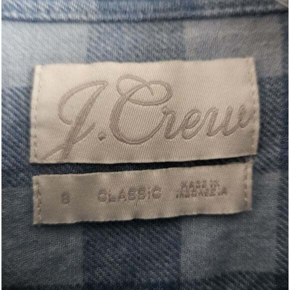 J. CREW Women's 8 Shirt Blue Buffalo Check Button Up, Long Sleeve Bust 40" - Picture 3 of 9